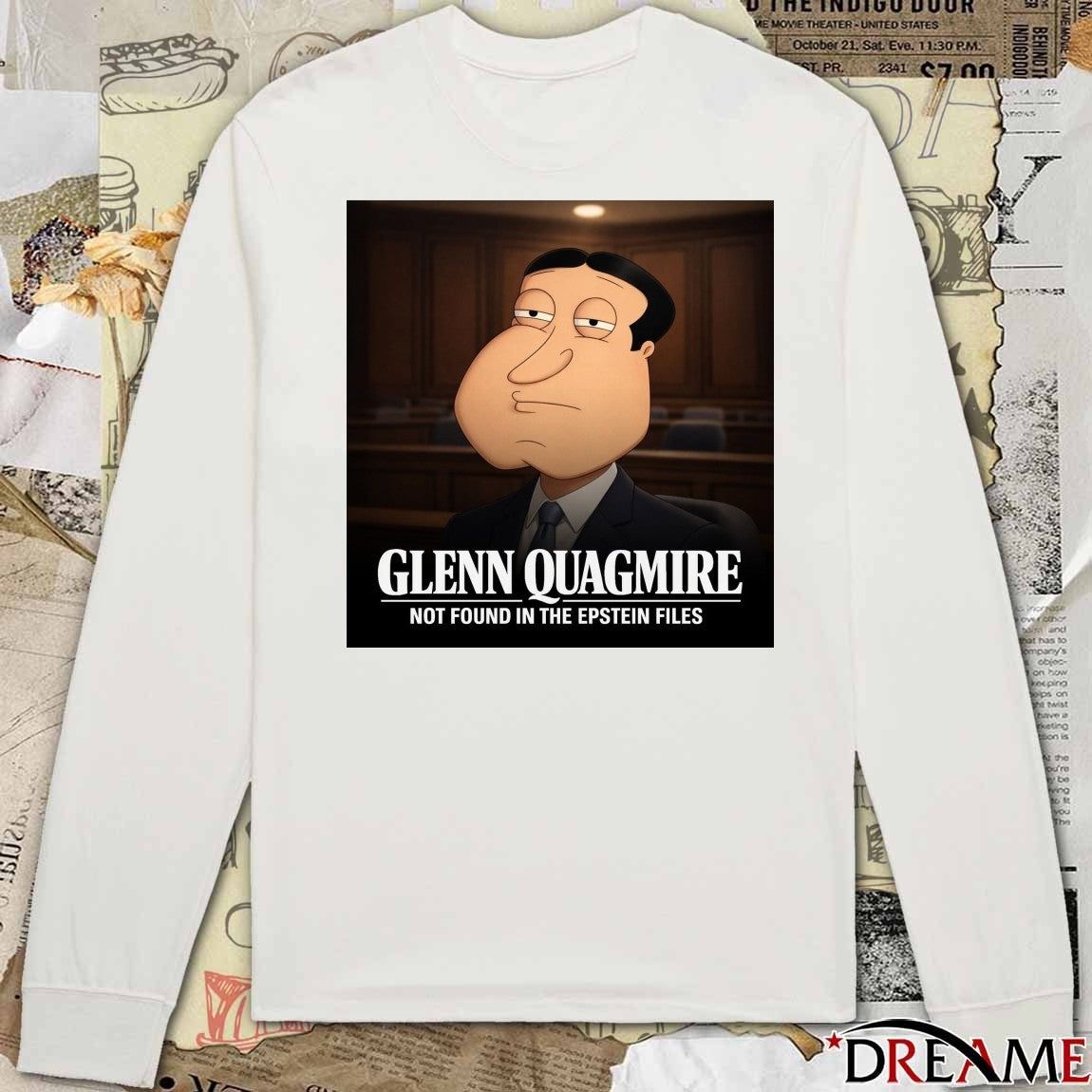 Glenn Quagmire Not Found In The Epstein Files t-shirt