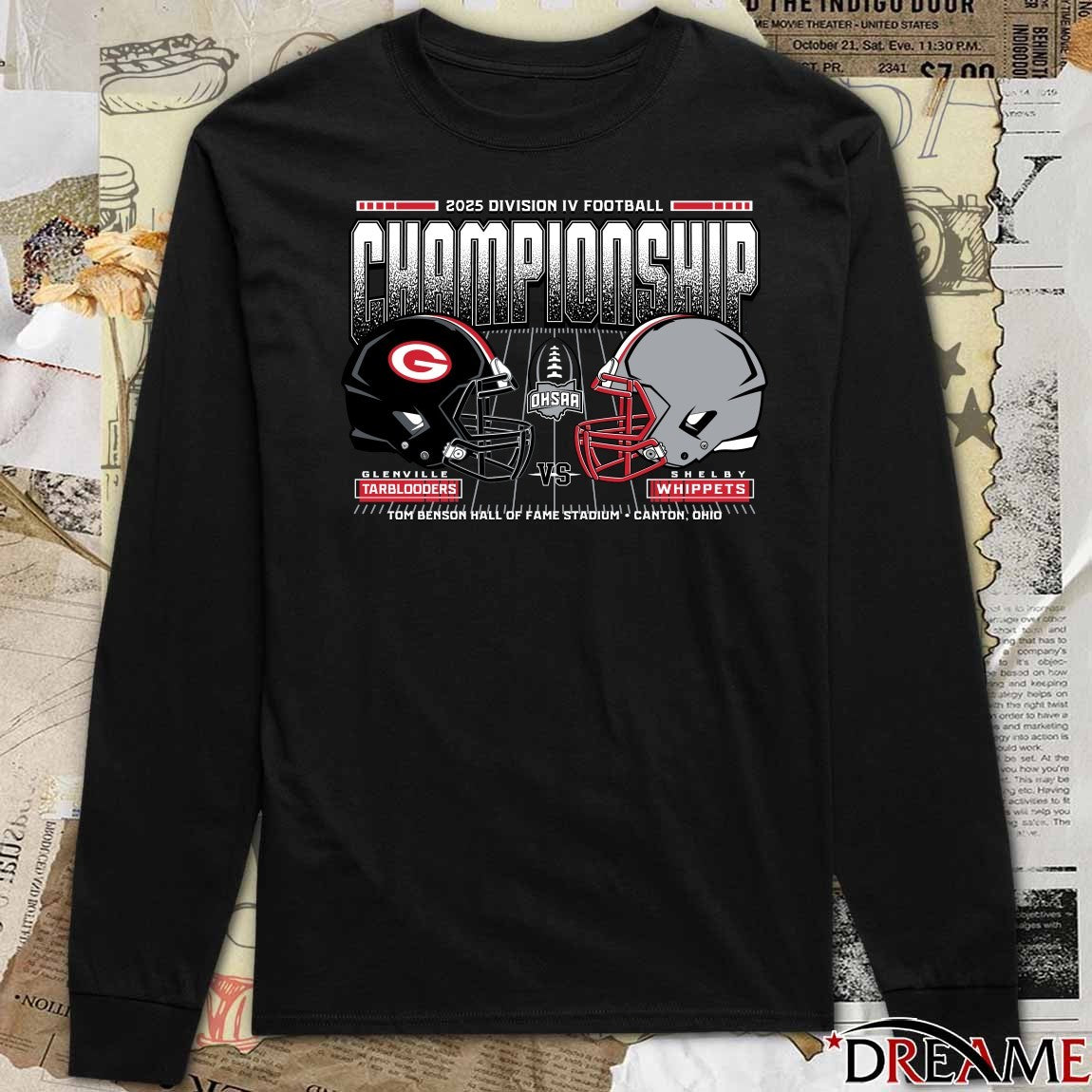 Glenville Tarblooders Vs Shelby Whippets 2025 OHSAA Football Division 4 H2H State Championship t-shirt