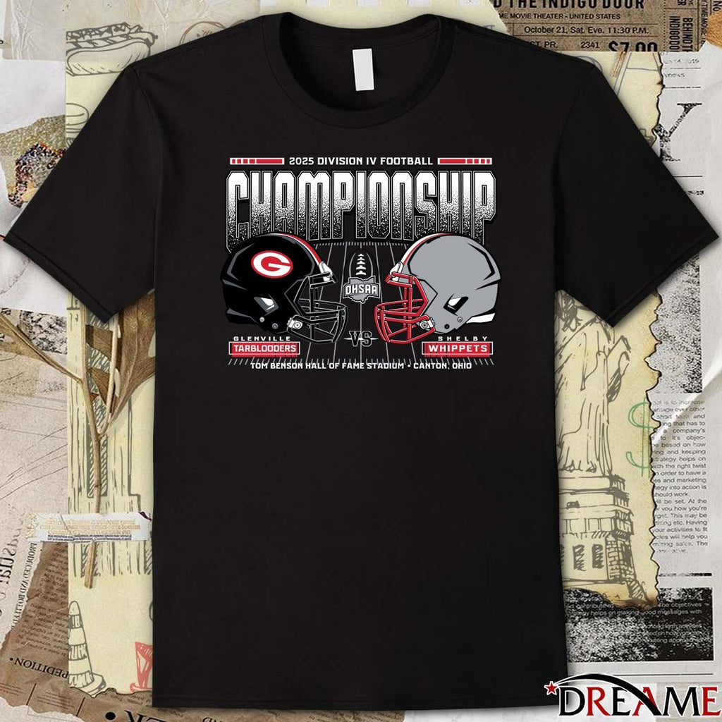 Glenville Tarblooders Vs Shelby Whippets 2025 OHSAA Football Division 4 H2H State Championship t-shirt