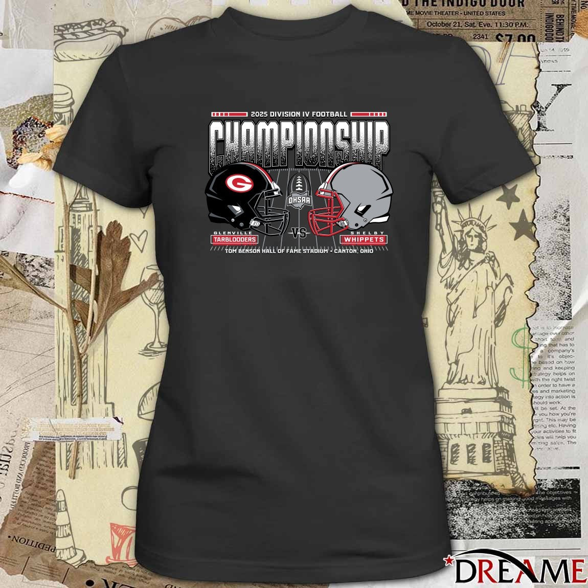 Glenville Tarblooders Vs Shelby Whippets 2025 OHSAA Football Division 4 H2H State Championship t-shirt