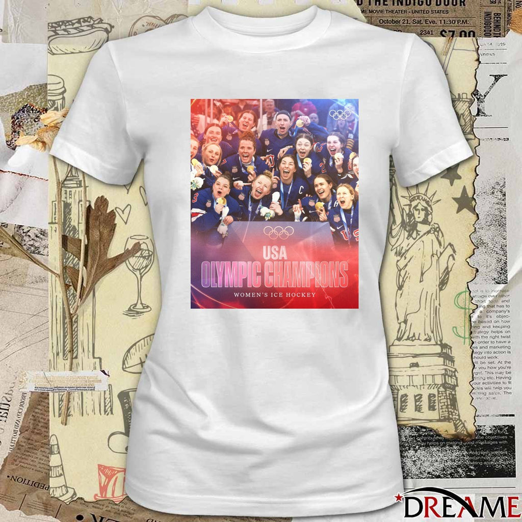 Golden Again USA Women’s Ice Hockey Team Olympic Champions Poster t-shirt