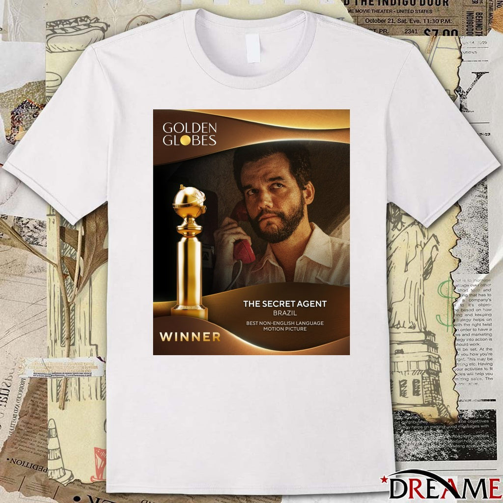 Golden Globes Winner The Secret Agent Brazil Best Non-English Language Motion Picture Poster t-shirt