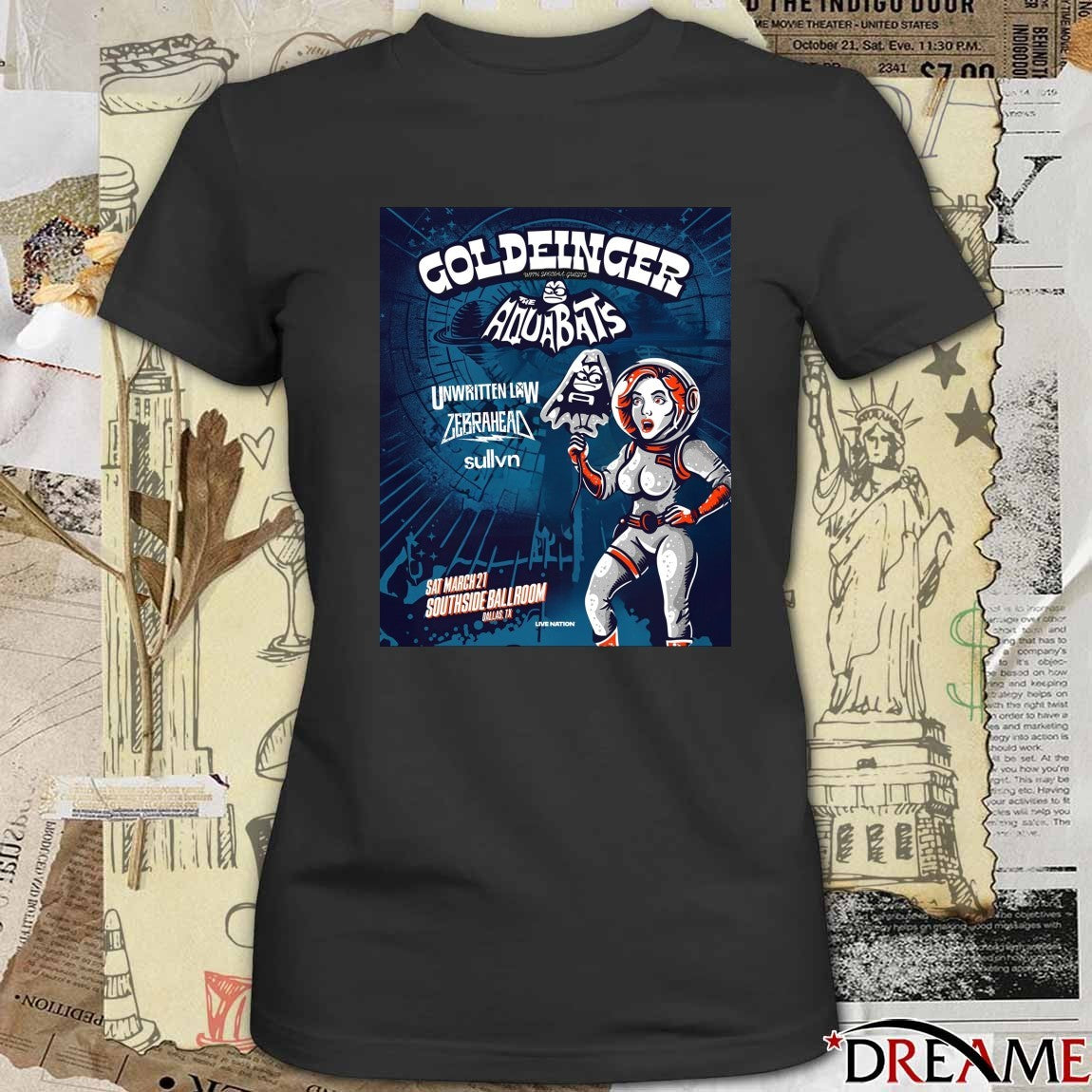 Goldfinger The Aquabats March 21 South Side Ballroom Dallas TX Poster t-shirt