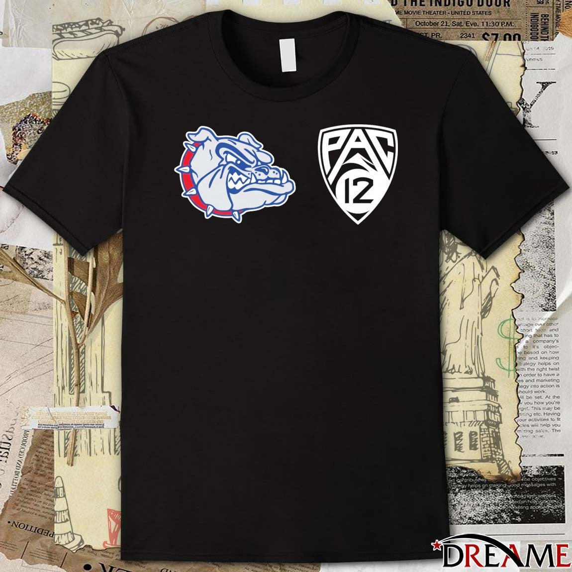 Gonzaga Bulldogs x Pac-12 Conference 2026 Logos t-shirt
