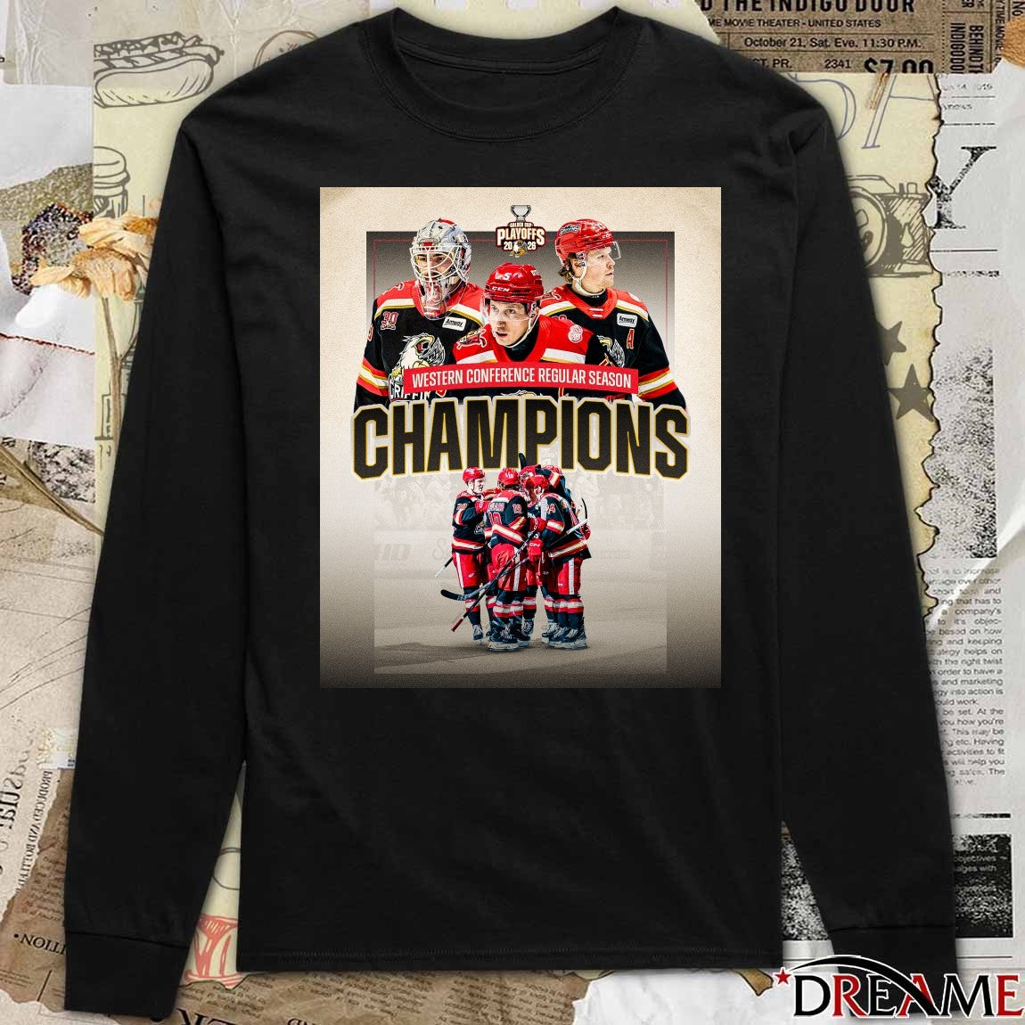 Grand Rapids Griffins 2026 Western Conference Regular Season Champions Poster t-shirt