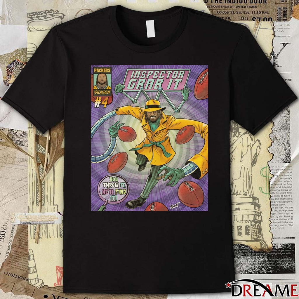 Green Bay Packers Keisean Nixon Inspector Grab It You Throw It He’ll Find It Poster t-shirt