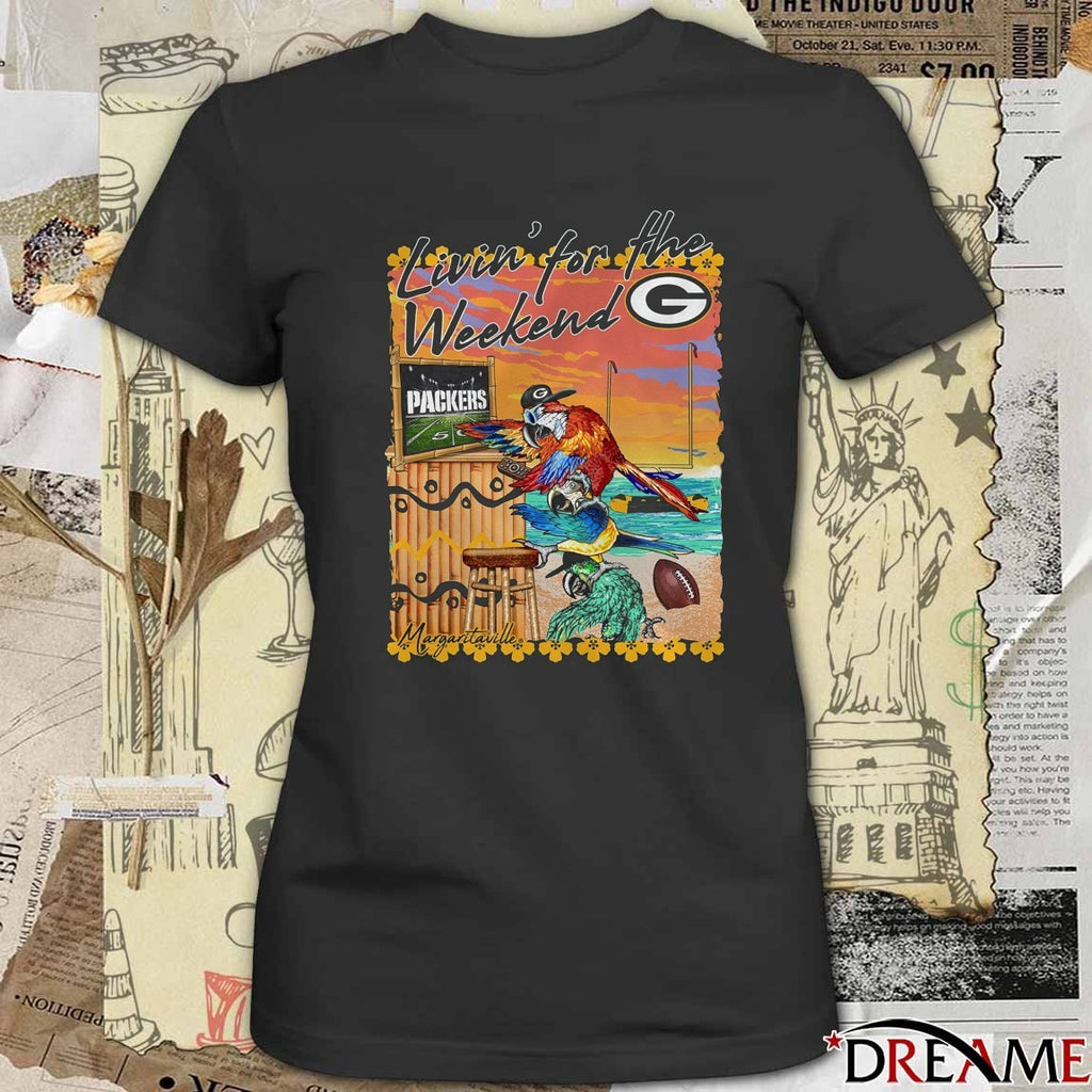 Green Bay Packers Margaritaville Garden Livin’ For The Weekend t-shirt
