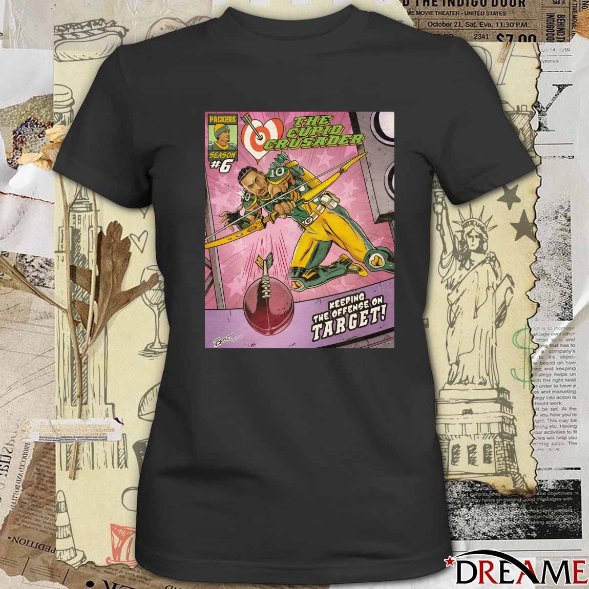 Green Bay Packers The Cupid Crusader Keeping The Offense On Target Poster t-shirt