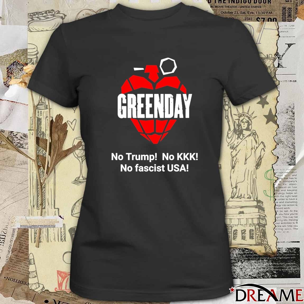 Green Day No Trump No KKK No Fascist USA t-shirt