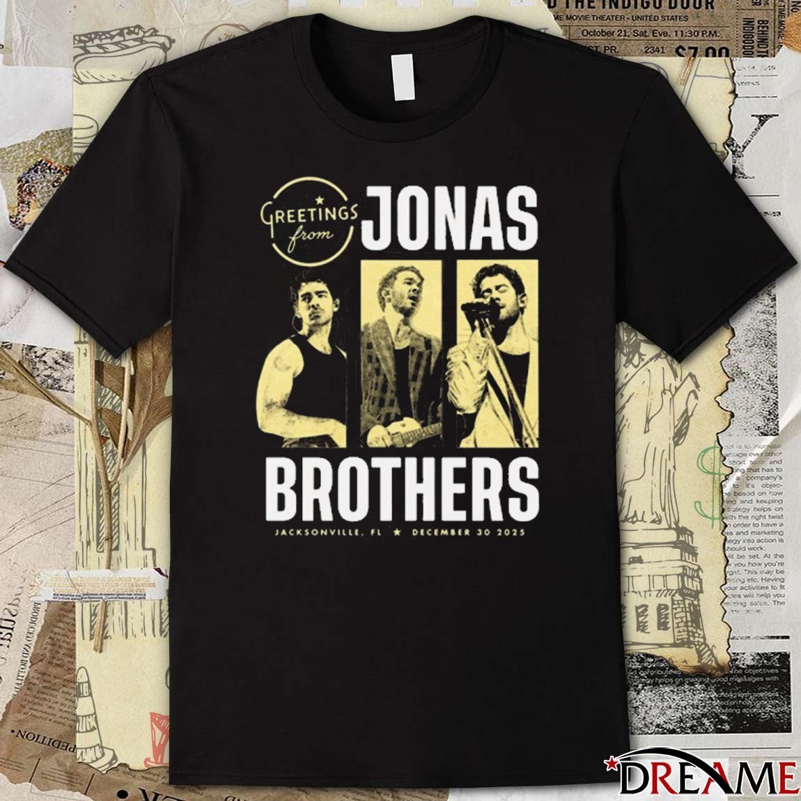 Greeting From Jonas Brothers December 30 2025 Jacksonville FL t-shirt