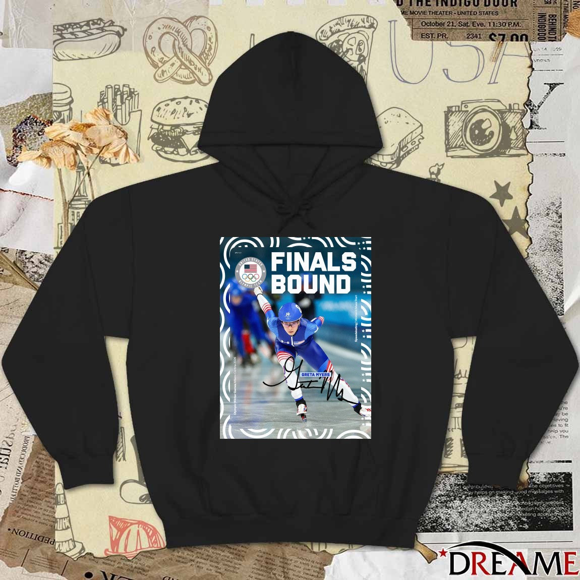 Greta Myers Finals Bound Women’s Mass Start Olympic Winter Games Milano Cortina 2026 Signature Poster t-shirt