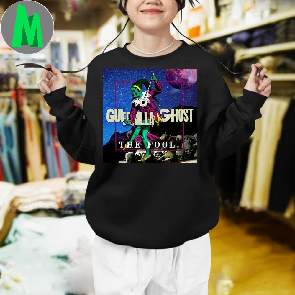 Guerrilla Ghost The Fool Jester Skull Graphic T-Shirt