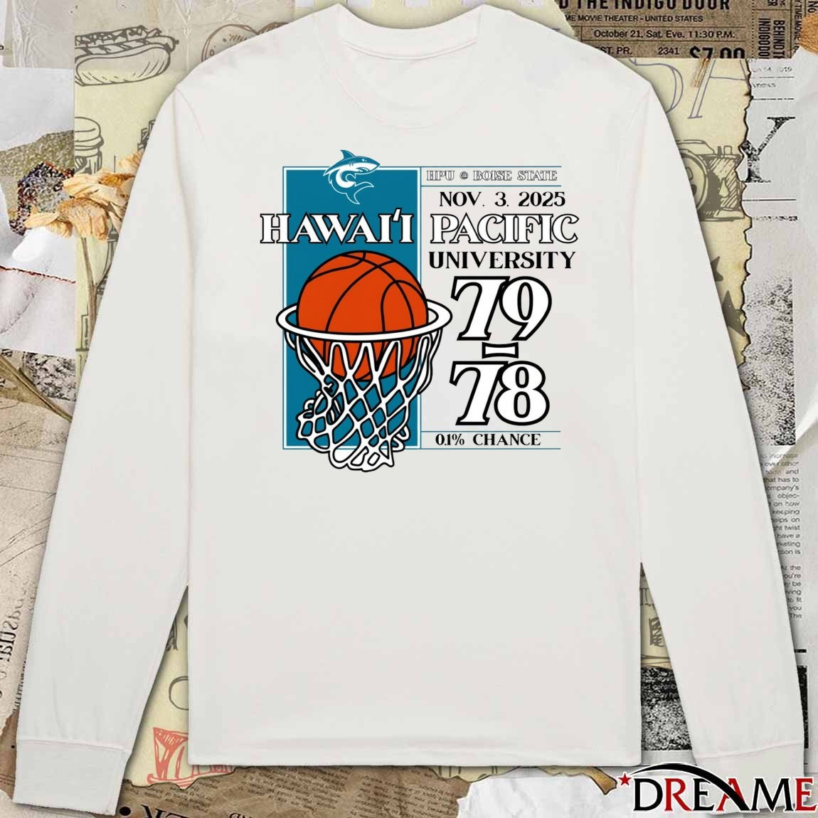 HPU Boise State Nov 3 2025 Hawaii Pacific Men’s Basketball University 79 78 t-shirt