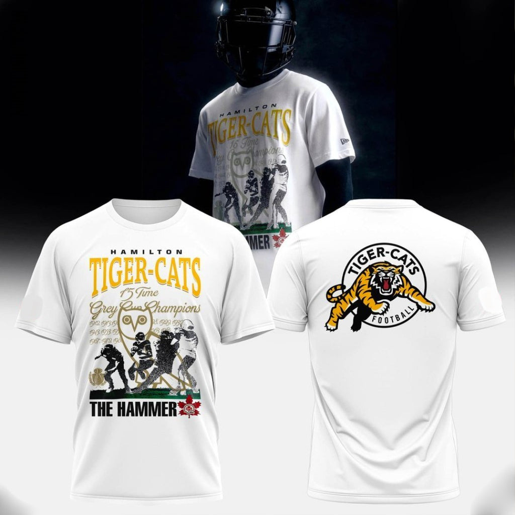 Hamilton Tiger-Cats 15-Time Grey Cup Champions CFL Fan T-Shirt