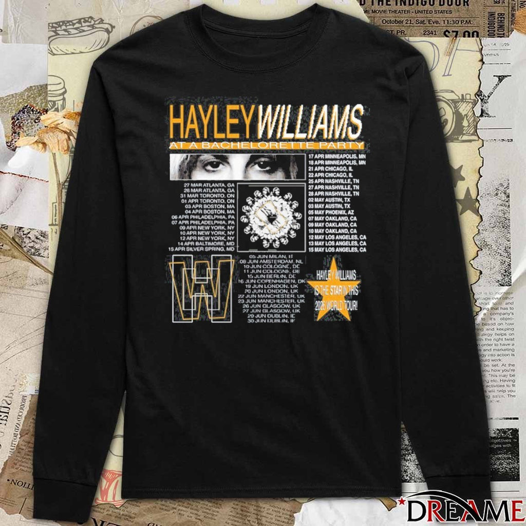 Hayley Williams At A Bachelorette Party Bachelorette Party Tour 2026 t-shirt