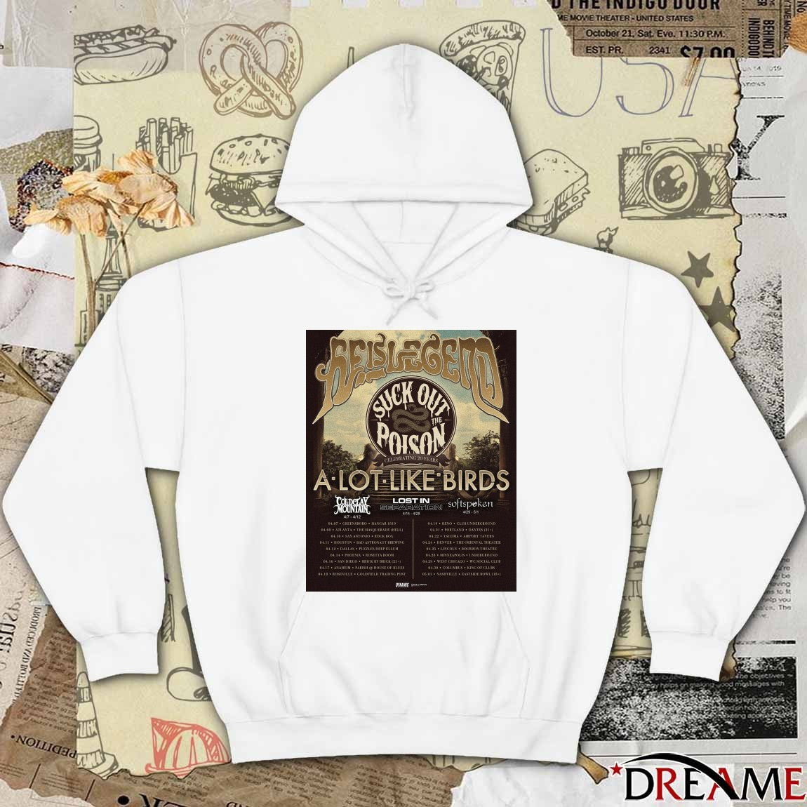 He Is Legend Suck Out The Poison Tour With A Lot Like Birds, Cold Clay Mountain, Lost 2026 Poster t-shirt