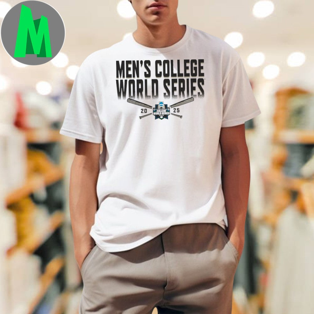 Heather Gray 2025 NCAA Mens College World Series Baseball Bat Logo T-Shirt – Omaha CWS Fan Apparel