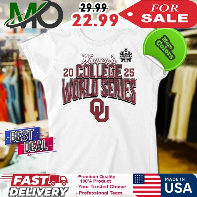 Heather Gray Oklahoma Sooners 2025 NCAA Softball Women’s College World Series Fan Cut Off Logo Shirt