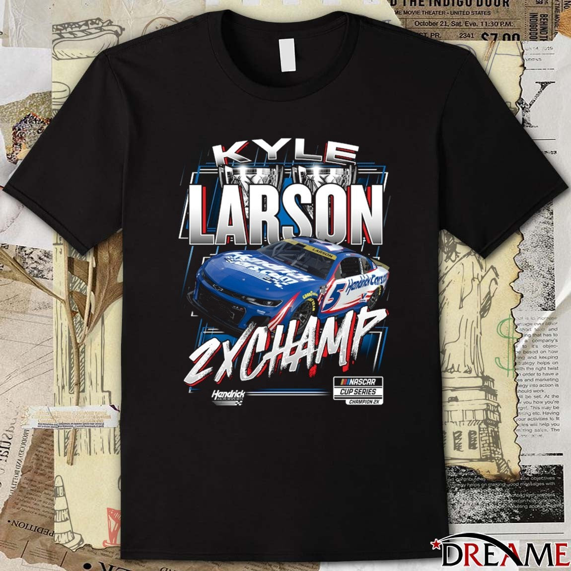 Hendrick Motorsports Team Collection Kyle Larson Two-Time NASCAR Cup Series Champion 2x t-shirt