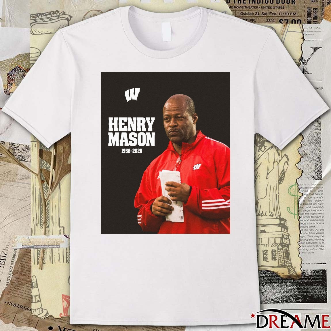 Henry Mason 1956 – 2026 Wisconsin Badgers Football Poster t-shirt