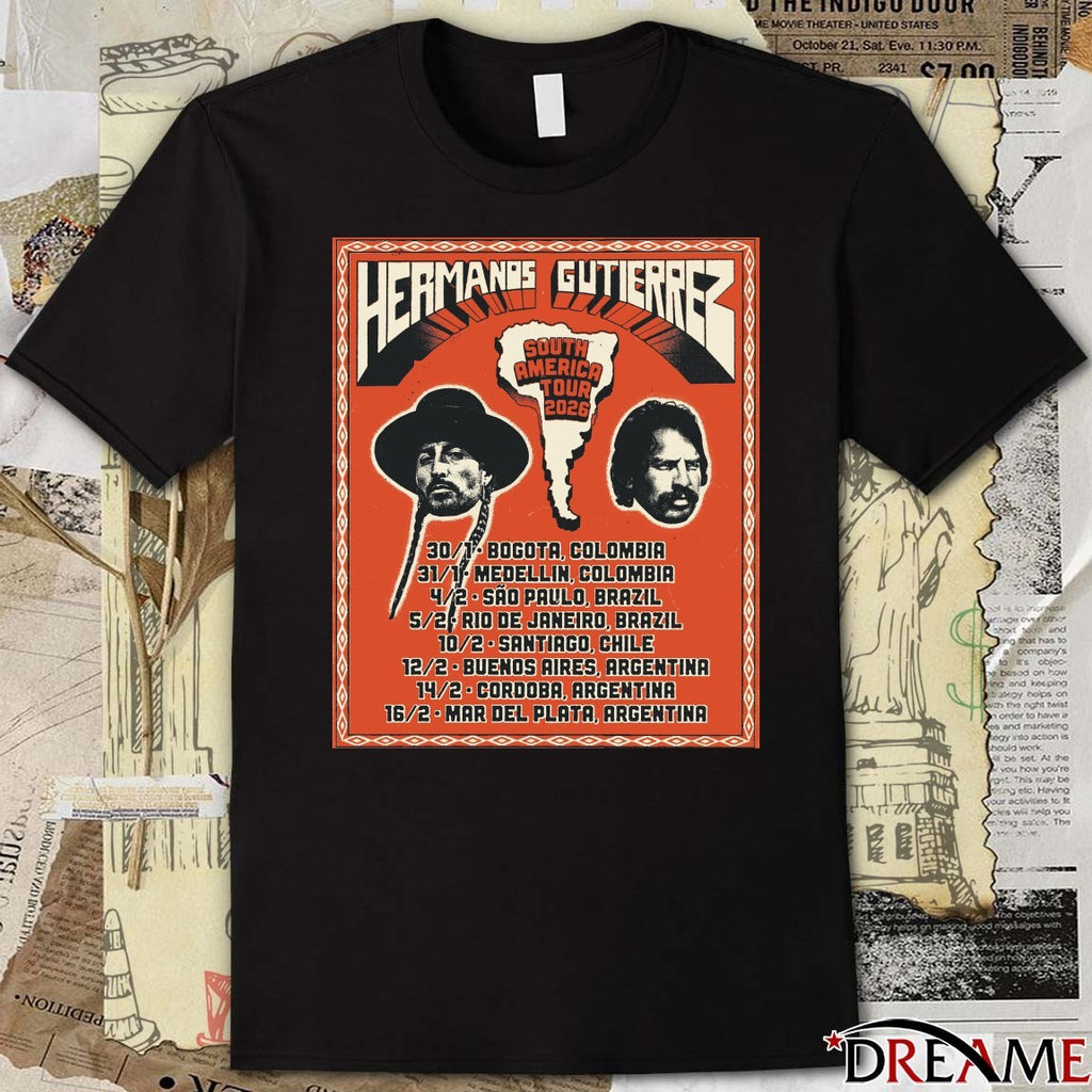 Hermanos Gutiérrez South America Tour 2026 1 30 Bogota CO 1 31 Medellin Co 2 4 Sao Paulo Br Poster t-shirt