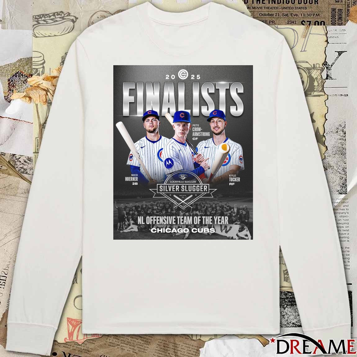 Hoerner, Crow-Armstrong and Tucker Chicago Cubs 2025 NL Offensive Team Of The Year Finalists Poster t-shirt