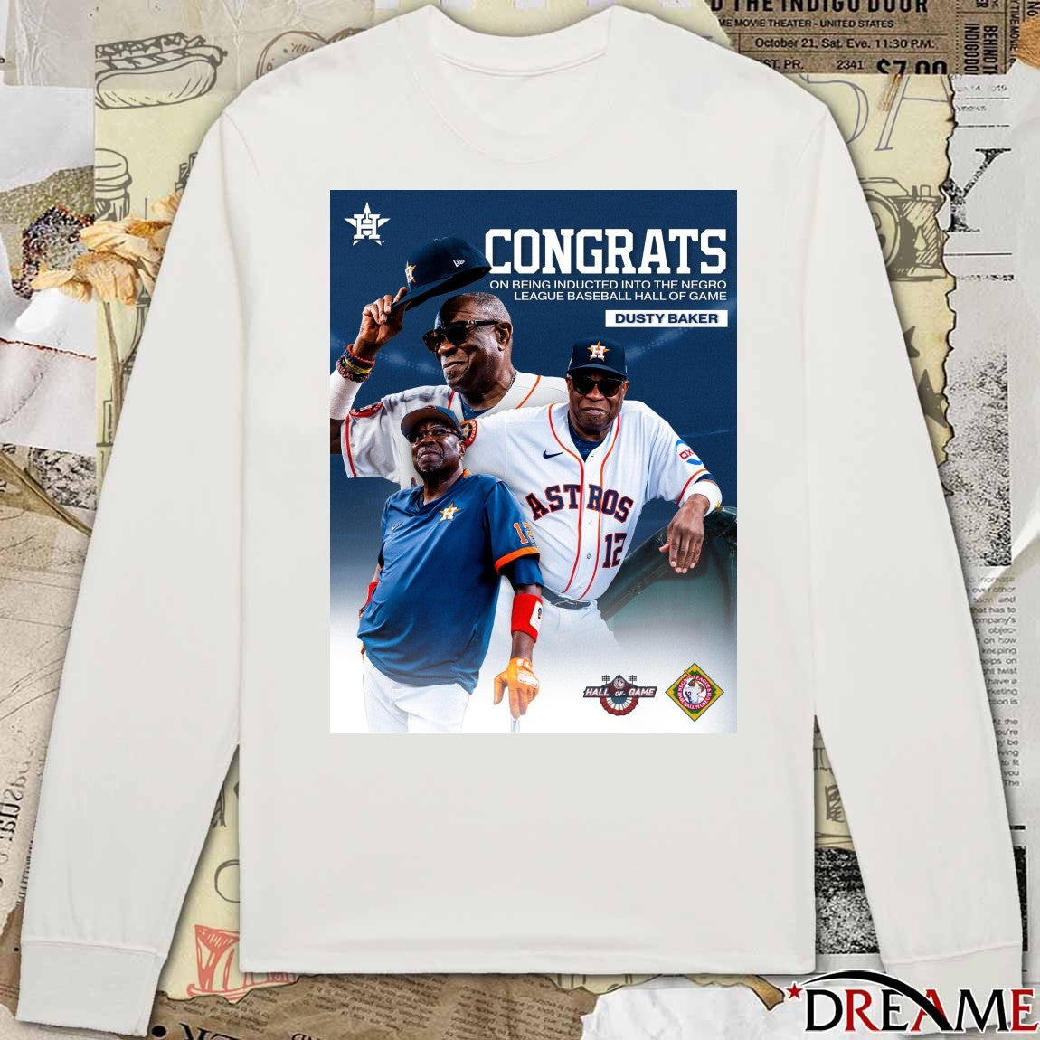 Houston Astros Congrats On Being Inducted Into The Negro League Baseball Hall Of Game Dusty Baker Poster t-shirt