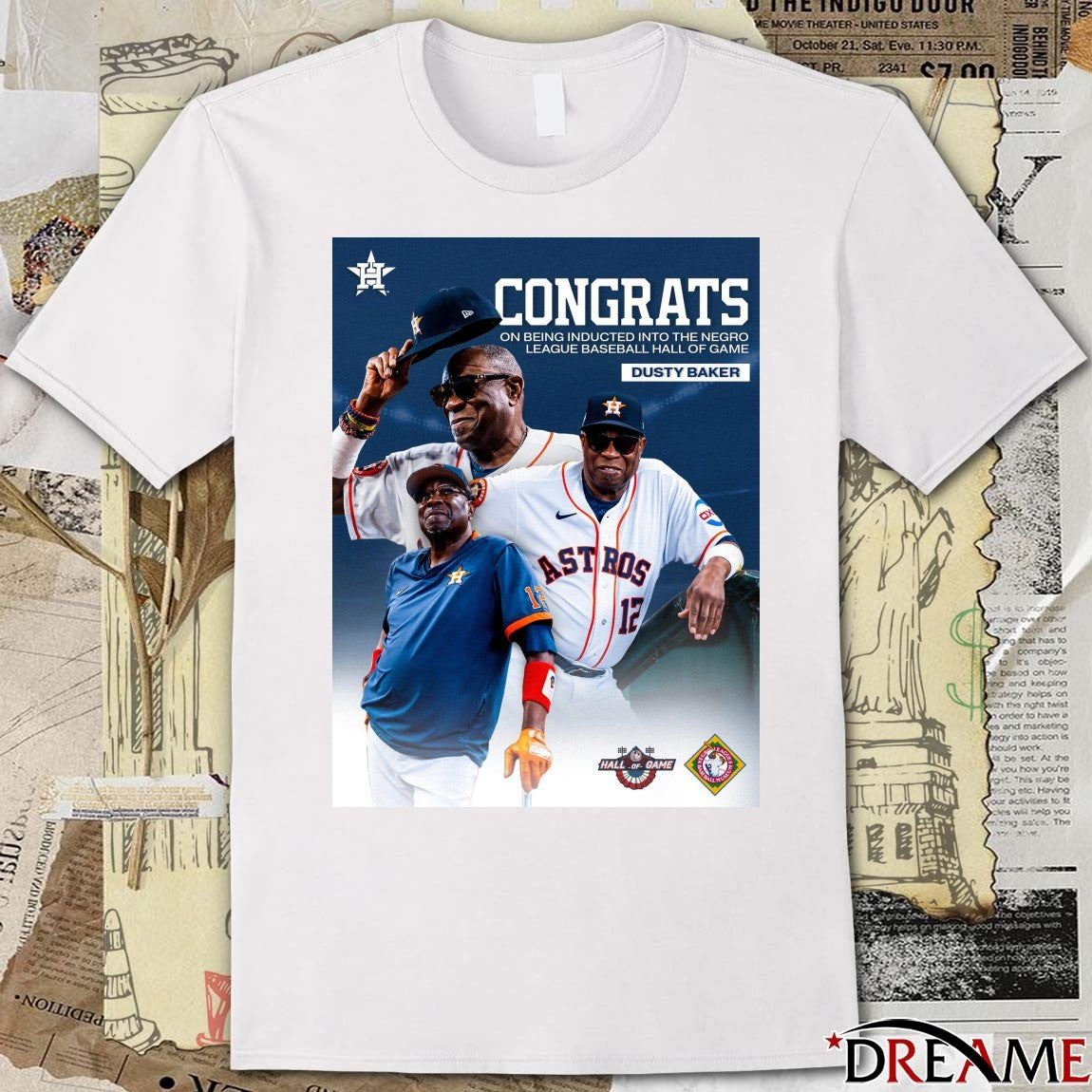 Houston Astros Congrats On Being Inducted Into The Negro League Baseball Hall Of Game Dusty Baker Poster t-shirt