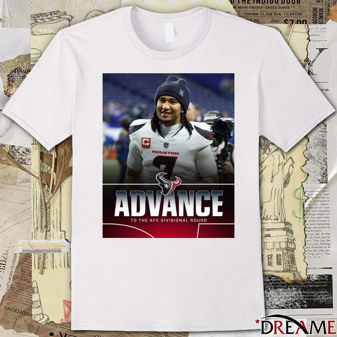 Houston Texans Advance To The AFC Divisional Round Poster t-shirt