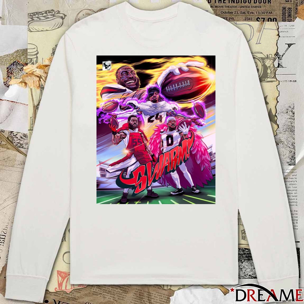 Houston Texans Swarm Will Anderson, Derek Stingley Jr., Daniel Hunter, Azeez Al-Shaair Poster t-shirt