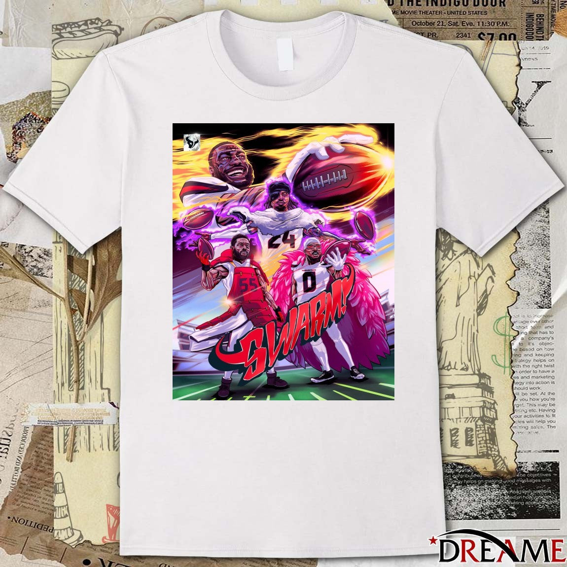Houston Texans Swarm Will Anderson, Derek Stingley Jr., Daniel Hunter, Azeez Al-Shaair Poster t-shirt