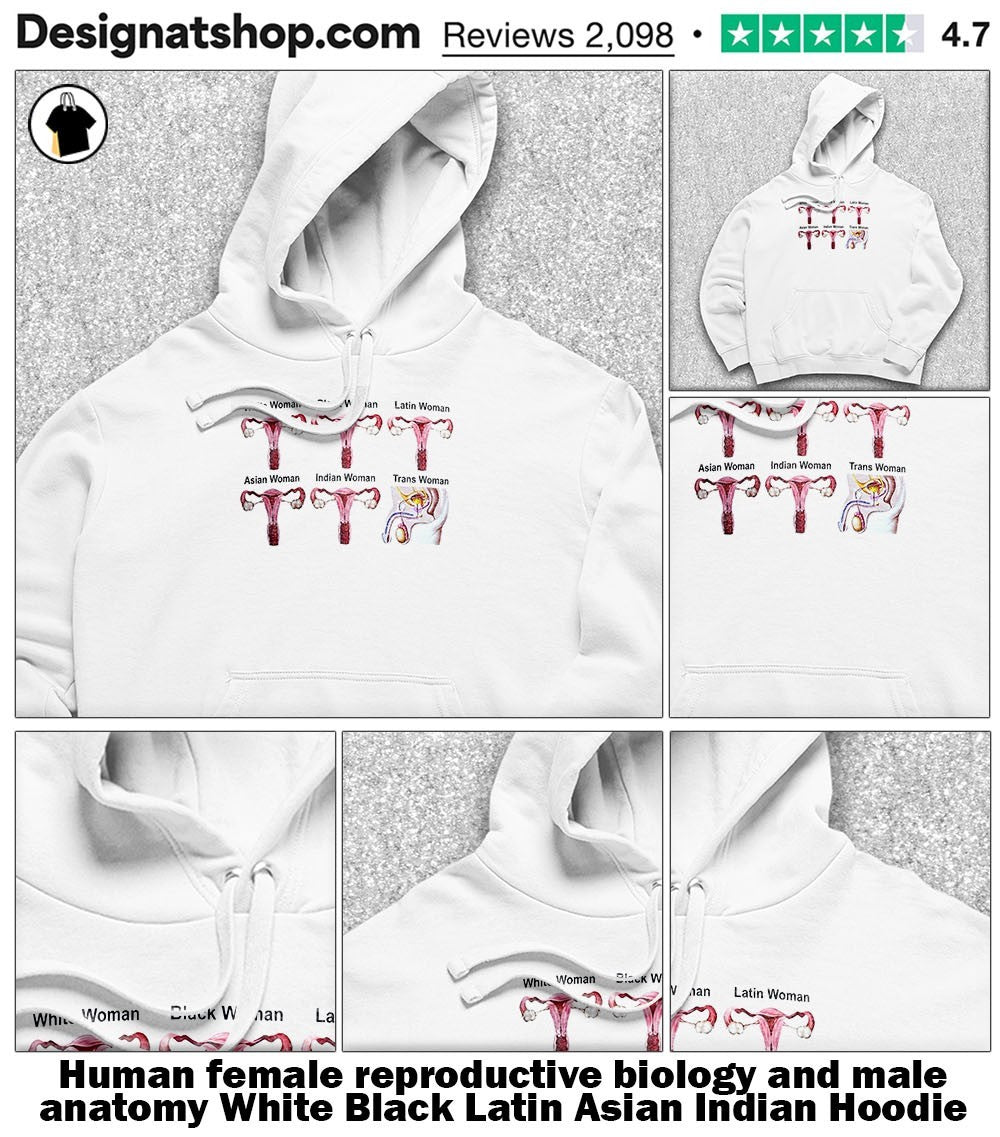Human female reproductive biology and male anatomy White Black Latin Asian Indian shirt