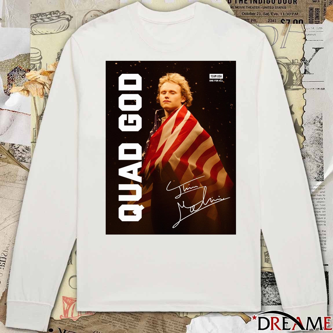 Ilia Malinin Quad God Team USA One For All Winter Olympics Signature Poster t-shirt