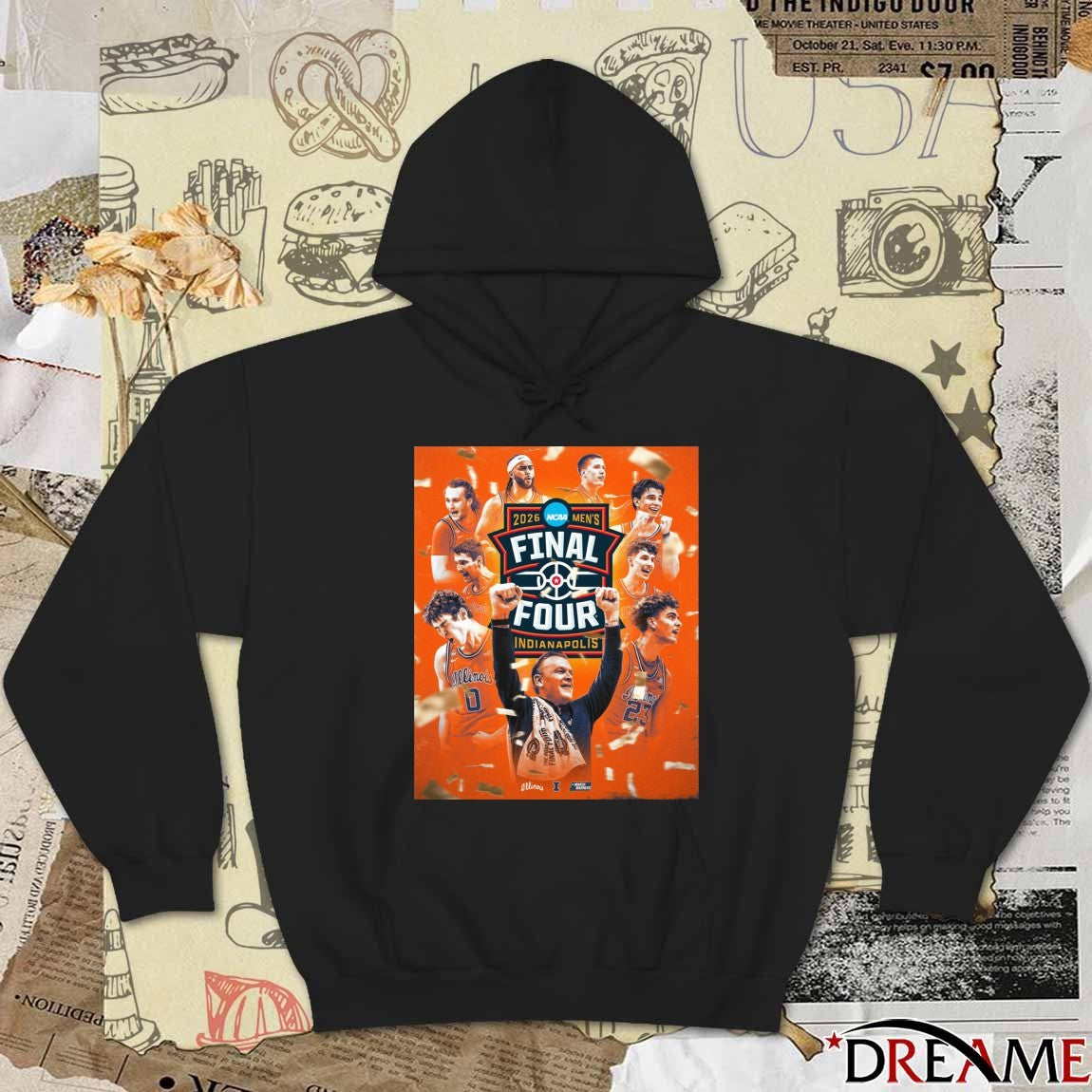 Illinois Fighting Illini 2026 NCAA Men’s Final Four IN Poster t-shirt