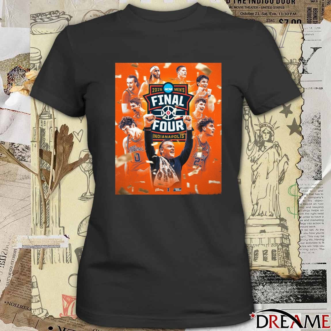 Illinois Fighting Illini 2026 NCAA Men’s Final Four IN Poster t-shirt