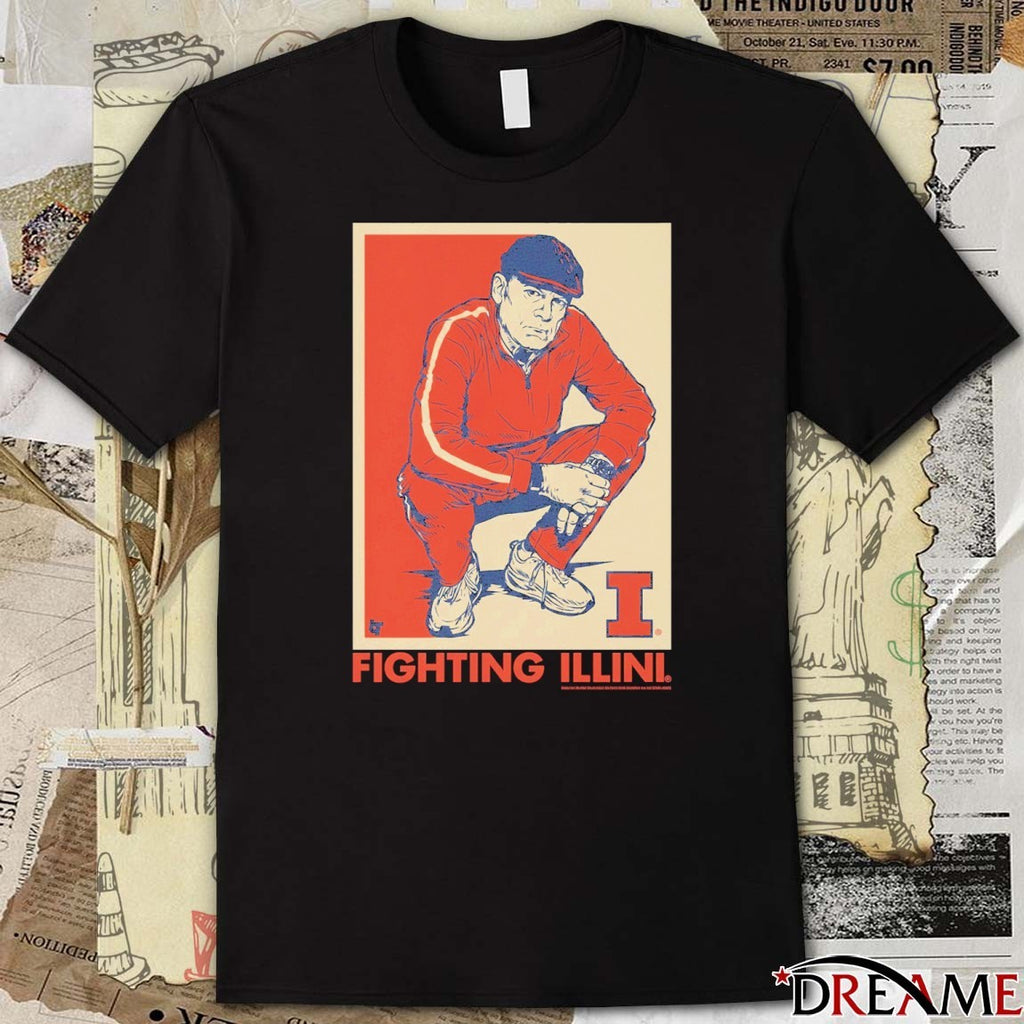 Illinois Fighting Illini Basketball Track Suit Coach Underwood t-shirt