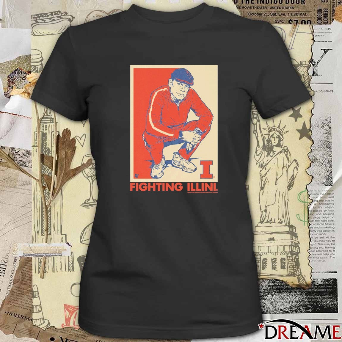 Illinois Fighting Illini Basketball Track Suit Coach Underwood t-shirt