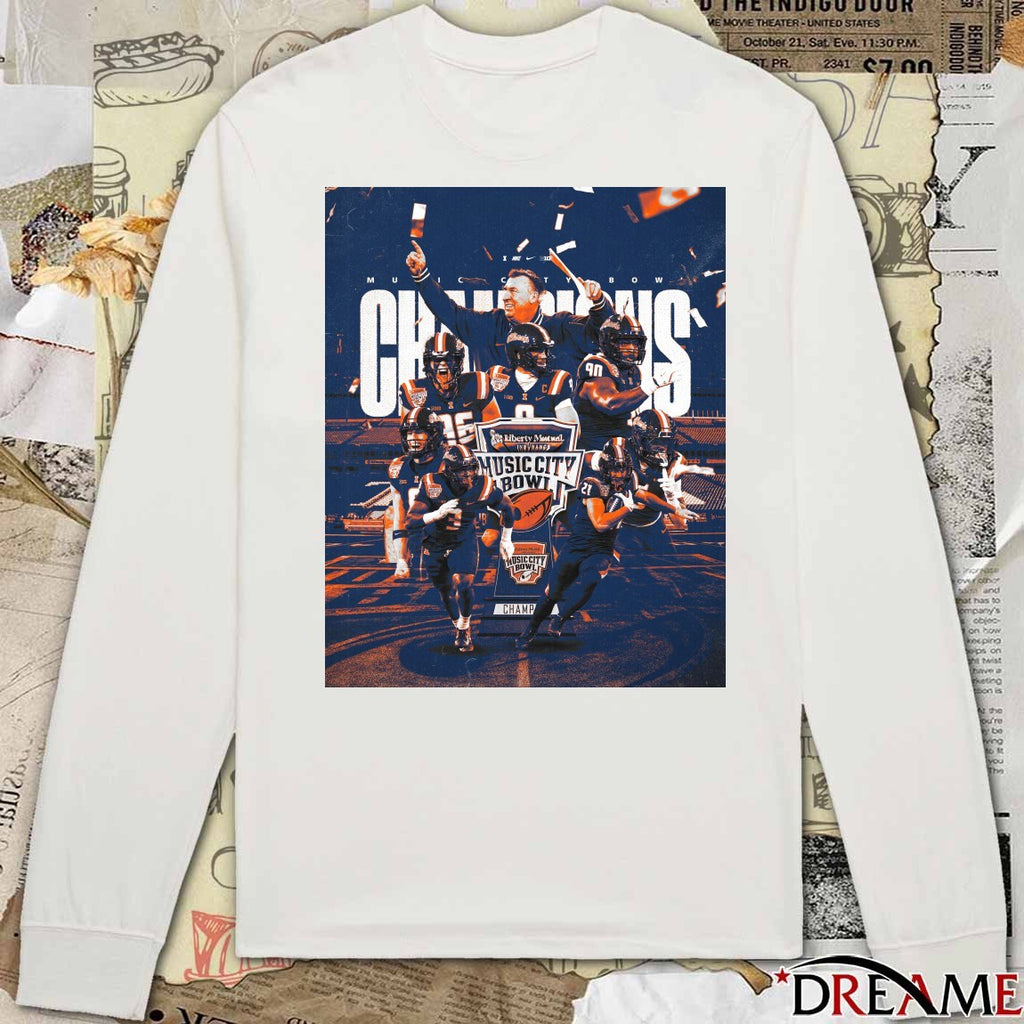 Illinois Fighting Illini football 2025 Liberty Mutual Music City Bowl Champions Poster t-shirt