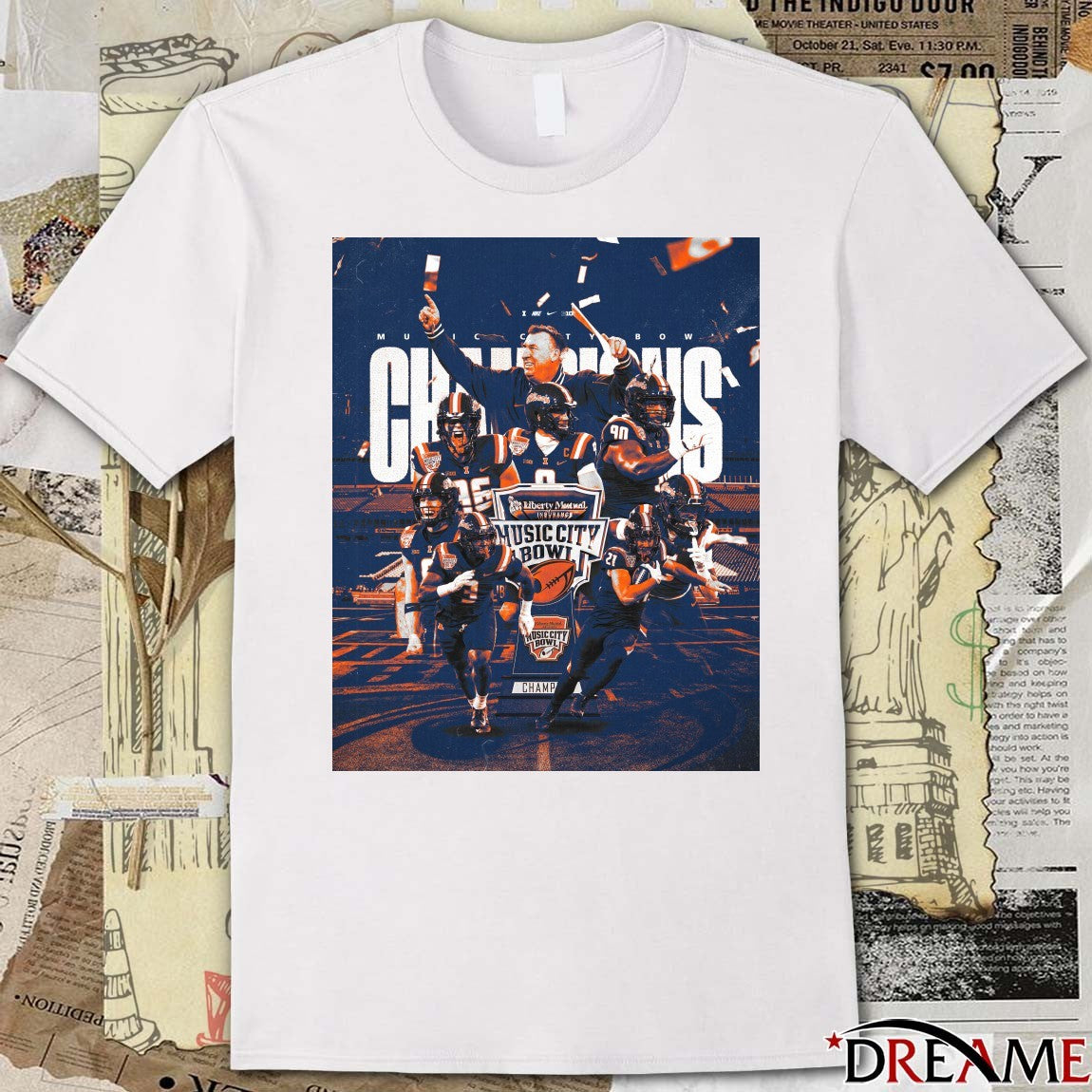 Illinois Fighting Illini football 2025 Liberty Mutual Music City Bowl Champions Poster t-shirt
