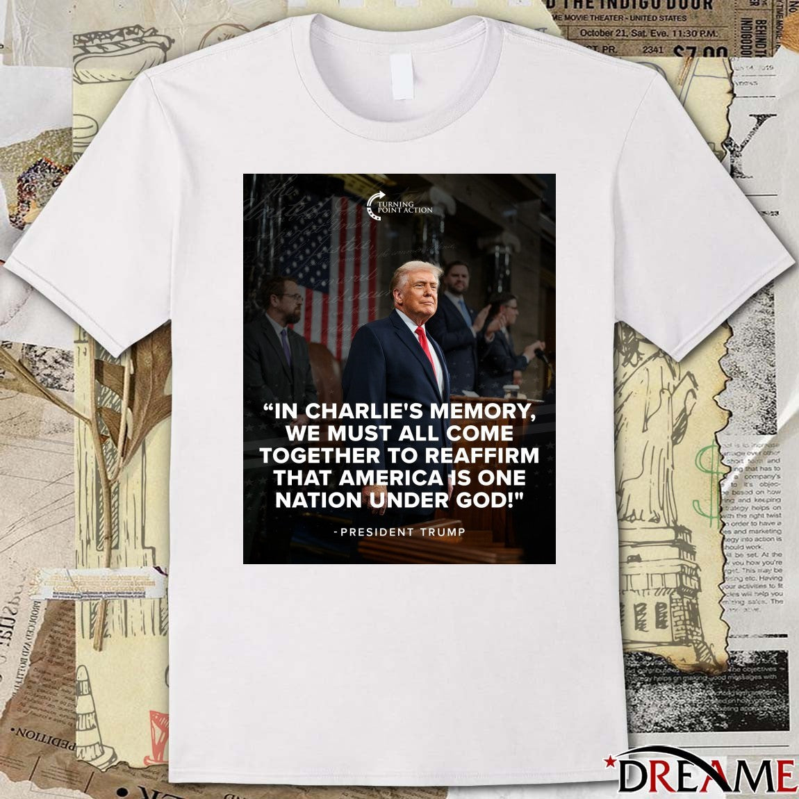 In Charlie’s Memory We Must All Come Together To Reaffirm That America Is One Nation Under God President Trump Poster t-shirt