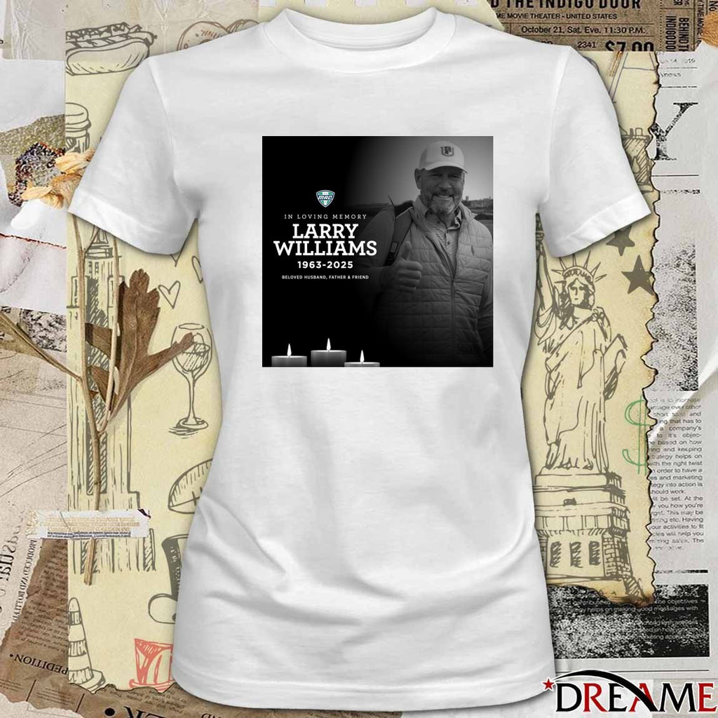 In Loving Memory Larry Williams 1963-2025 Beloved Husband Father And Friend Mid-American Conference Poster t-shirt