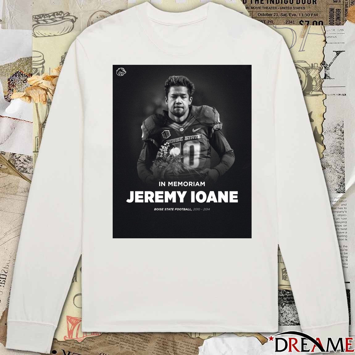 In Memoriam Jeremy Ioane Boise State Football 2010 – 2014 t-shirt