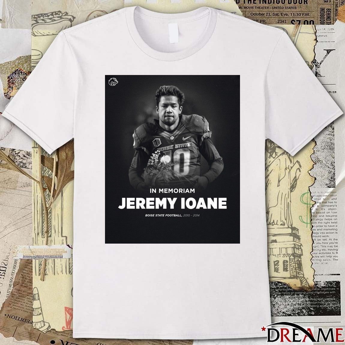 In Memoriam Jeremy Ioane Boise State Football 2010 – 2014 t-shirt