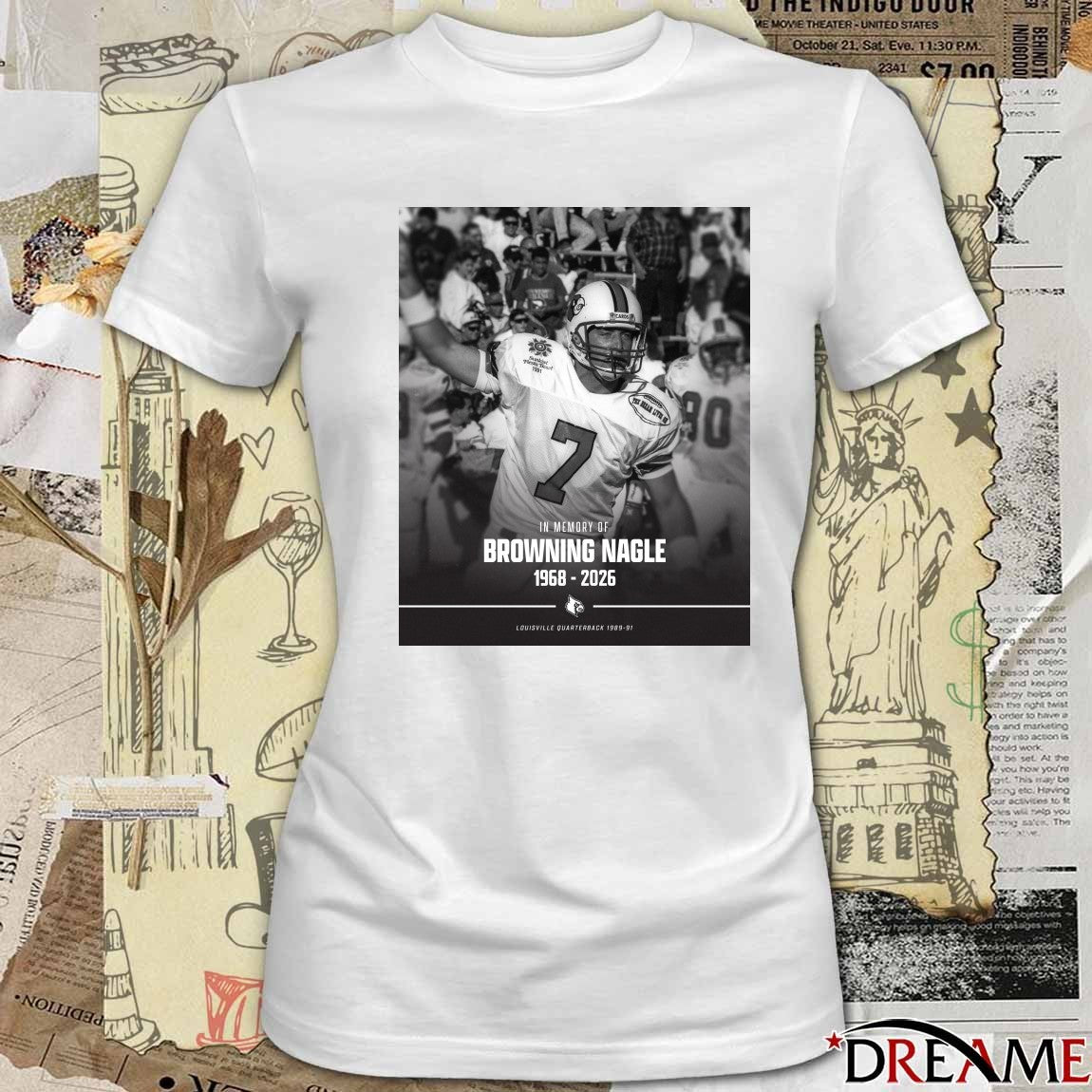 In Memory Of Browning Nagle 1968-2026 Louisville Quarterback 1989-91 t-shirt