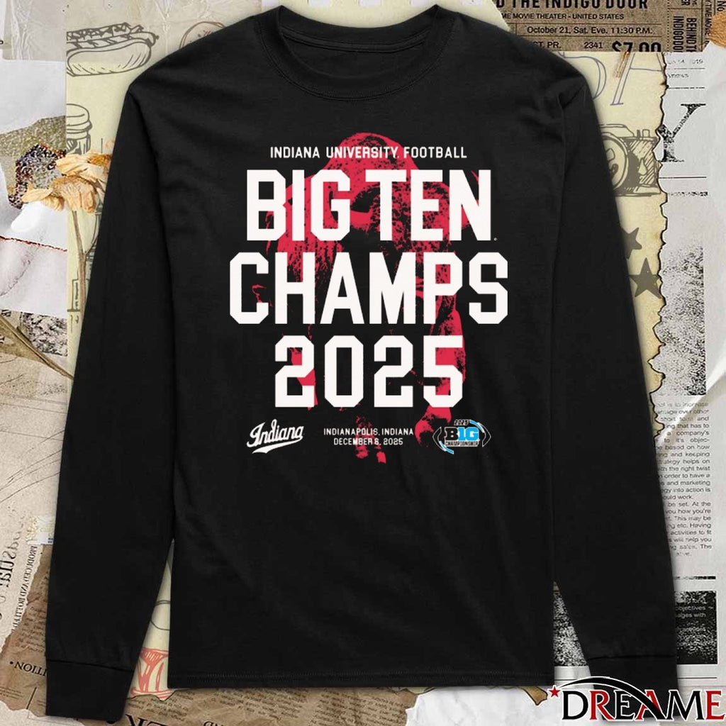 Indiana University Football 2025 Big Ten Champs Indianapolis Indiana December 6 2025 t-shirt