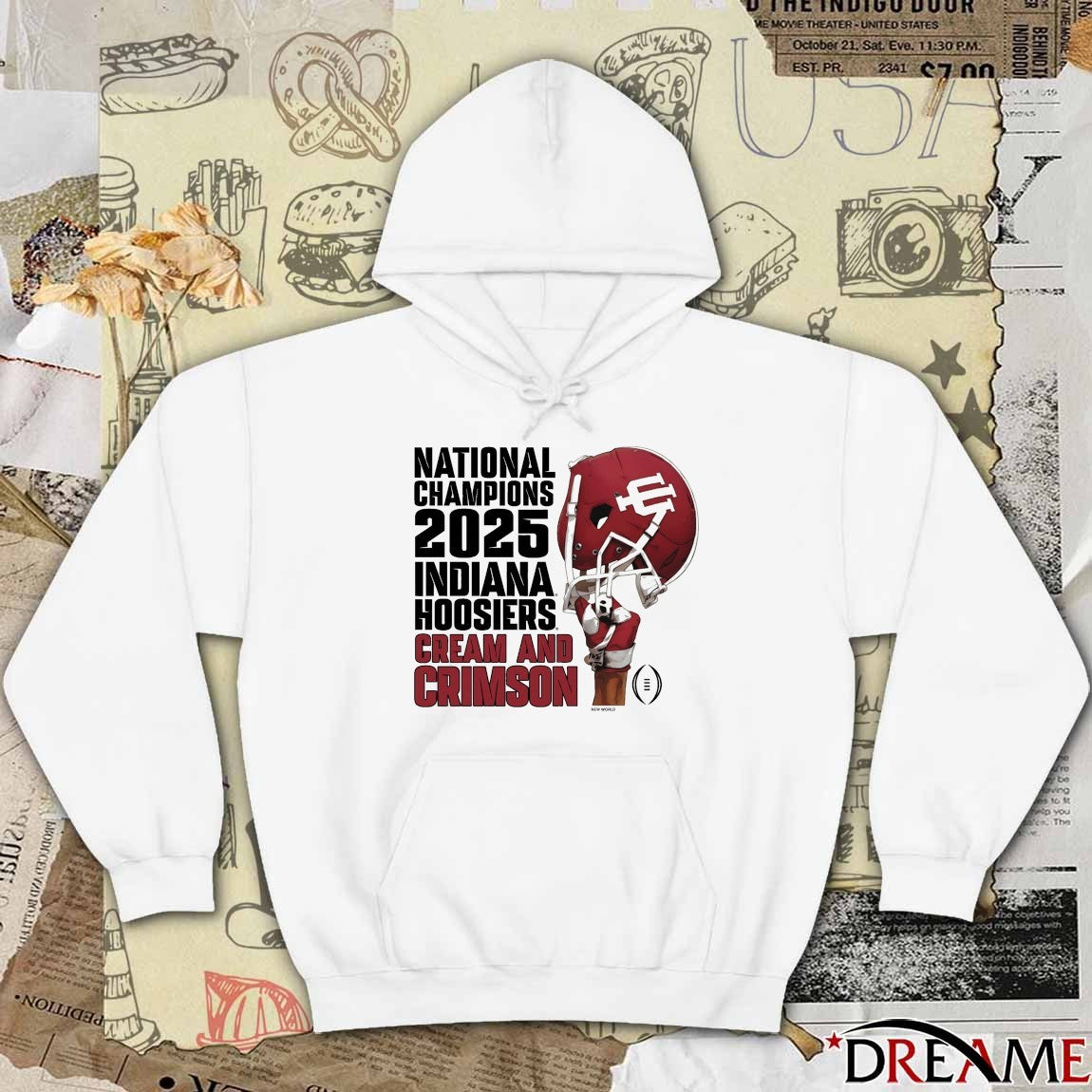 Indiana University Hoosiers Football 2025 National Champions Cream And Crimson t-shirt