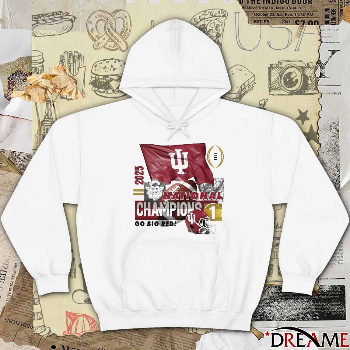Indiana University Hoosiers Football 2025 National Champions Go Big Red Mascot t-shirt