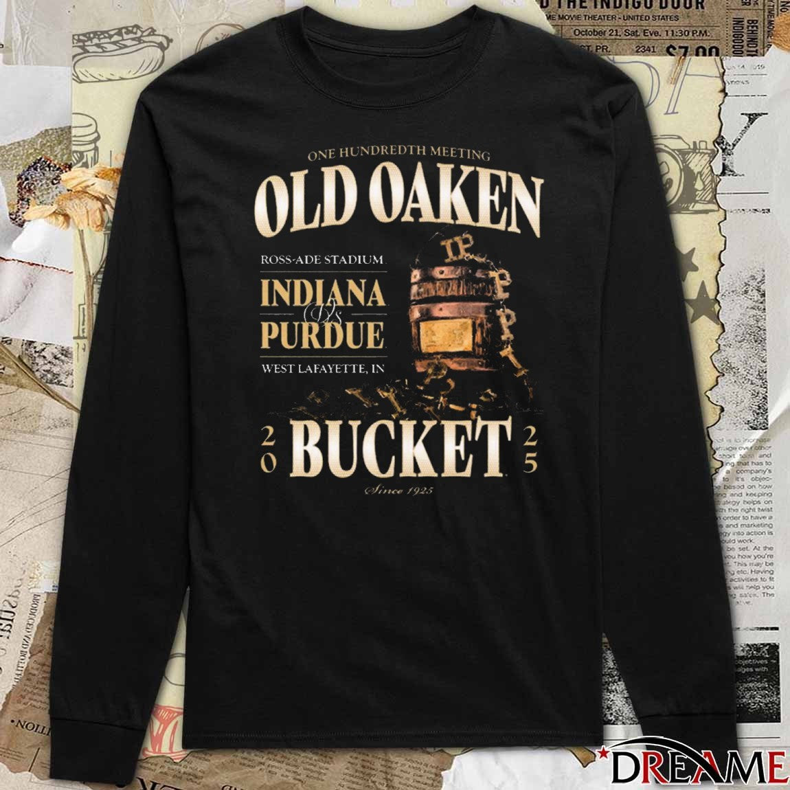 Indiana vs. Purdue 100th Meeting Old Oaken Bucket Ross-Ade Stadium, West Lafayette, IN t-shirt