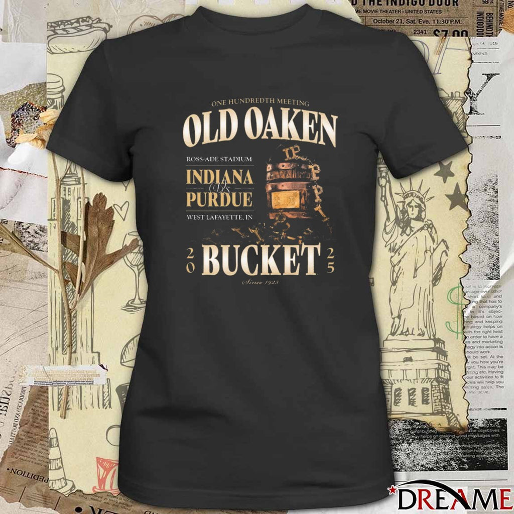 Indiana vs. Purdue 100th Meeting Old Oaken Bucket Ross-Ade Stadium, West Lafayette, IN t-shirt