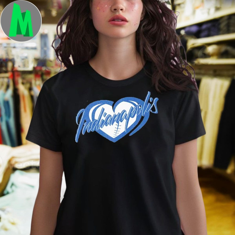 Indianapolis Colts On Hearts Ball Washed Oversized Shirt